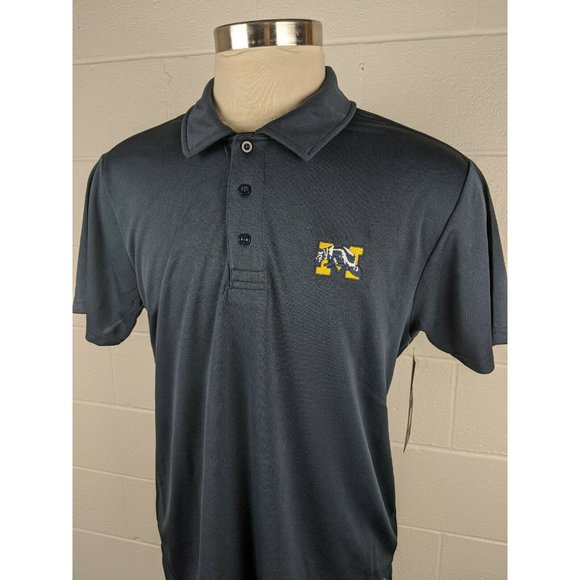 New Mens 47 Brand Michigan Wolverines Embroidered Polo Shirt Blue Large - Picture 2 of 10